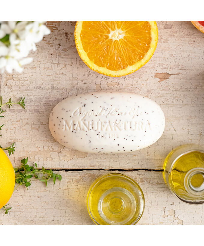 Prírodné peelingové mydlo na ruky a telo GREP & POMARANČ