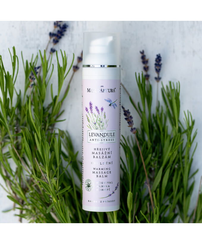 Hrejivý masážny balzam UVOĽNENIE s levanduľou, kostihojom a konopou